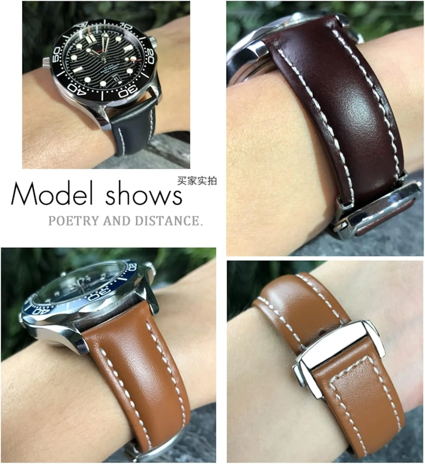 Strap for parasite automatic locality Omega Seamaster 300 Speedmaster Watch Bands 21mm 20mm 22mm Cow Leather Watch 