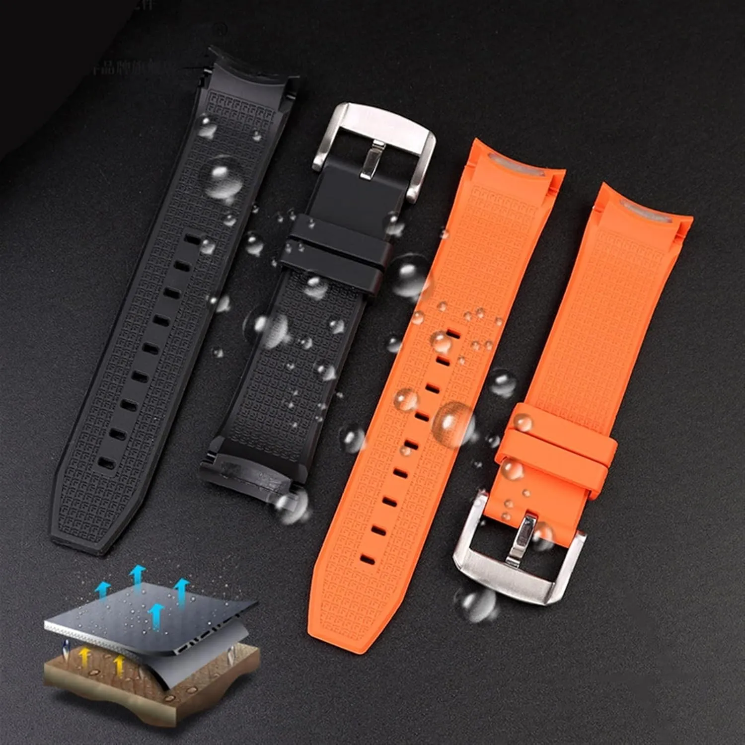Strap For Tissot Sea star carve hind T120 Curved Waterproof Diving Silicone Band T120417A Men Replacement Belt Watchband Rubber Sport 