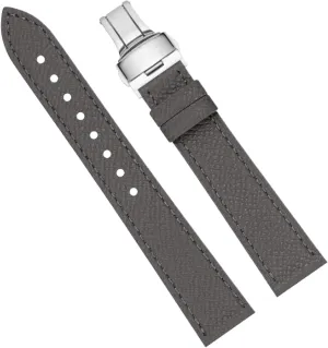 Strap Gray Leather with Butterfly Buckle Watch request Chain 10-22mm Watch 