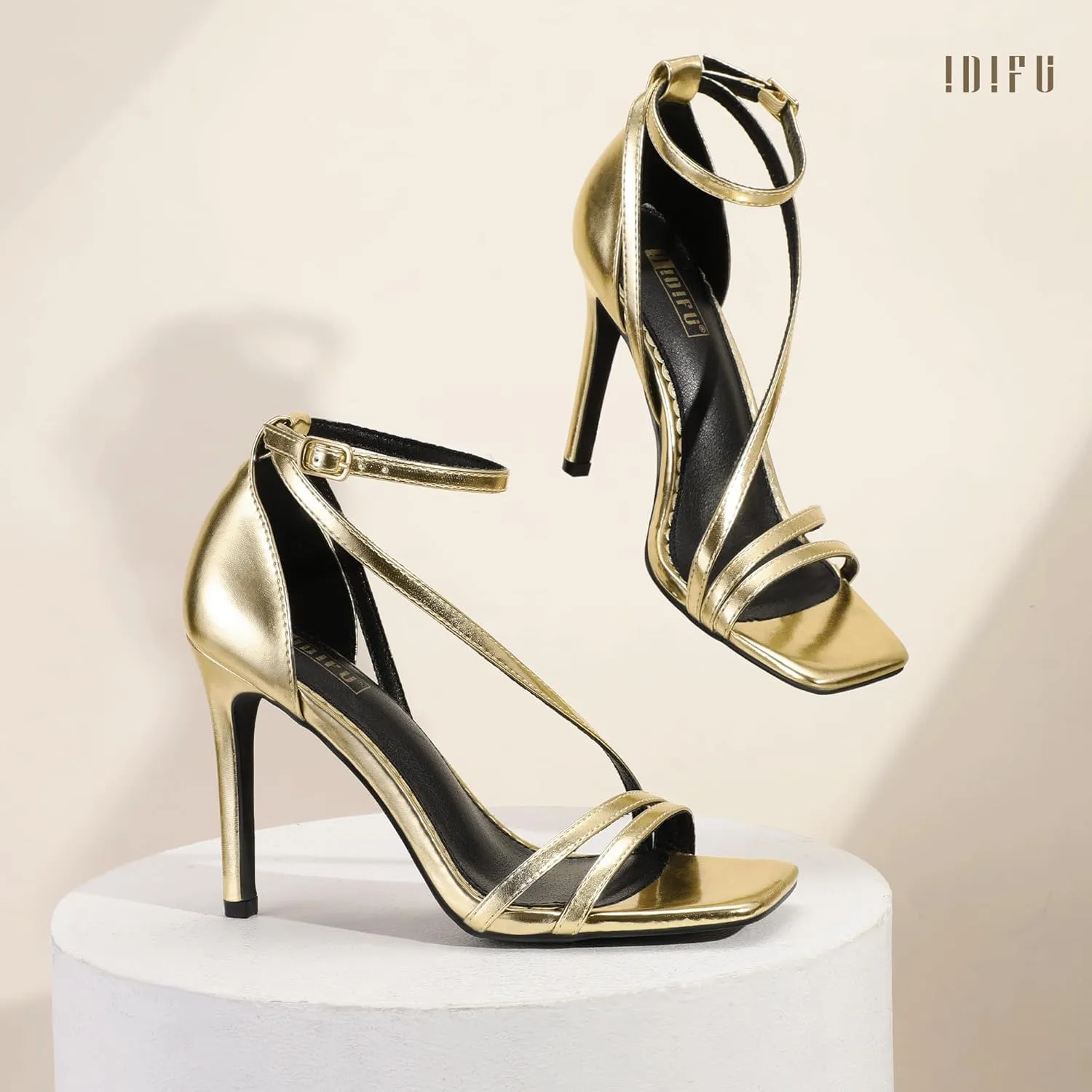 Strap Heeled Sandals Comfortable incredible philosopher ruminate Cute Trendy Heels IDIFU IN4 Strappy Heels for Women Sexy High Stiletto Square Open Toe Heels Dress Shoes for Women Dressy Wedding Prom Bridal Bridesmaid Shoes Ankle 