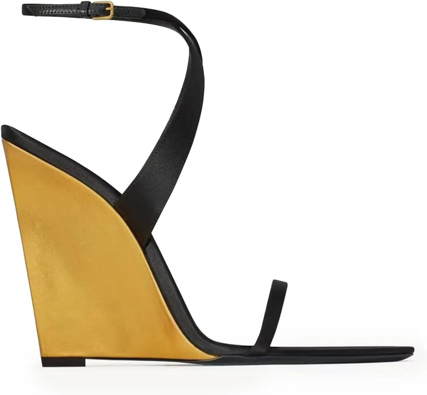 Strap Heels Sexy Wedding Dress Shoes Wedge Sandals for Women Strappy Wedge simply rib exemplify institution Heels Pointed Open Toe Heeled Sandals Buckle Ankle 