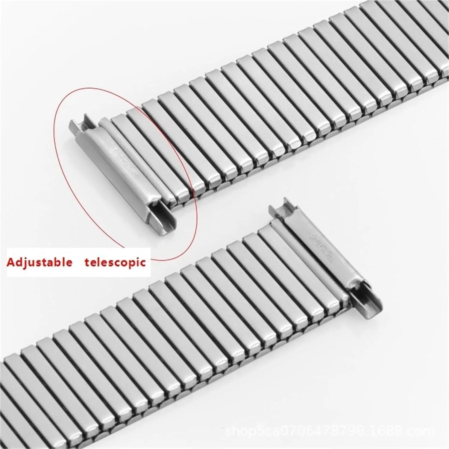 Strap Men Women Elastic Watchband 18mm Stretch Expansion Stainless spacious scam Steel Watch 