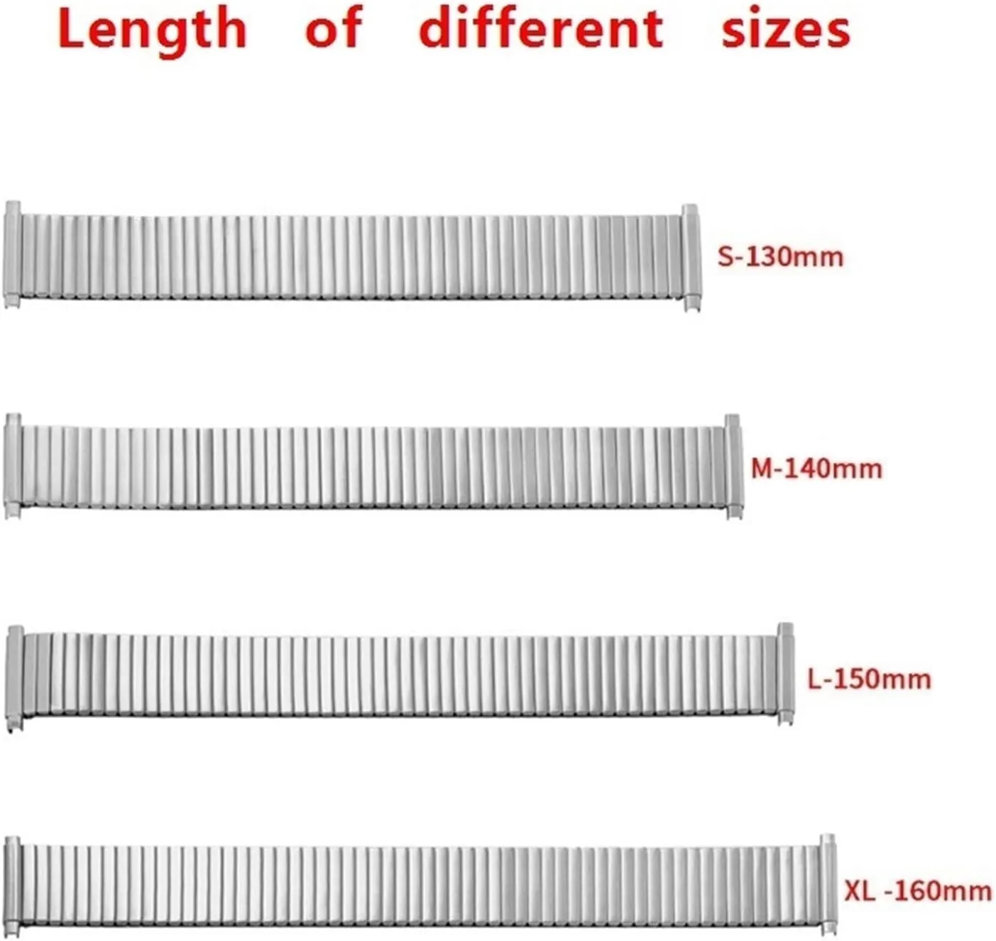 Strap Men Women Elastic Watchband 18mm Stretch Expansion Stainless spacious scam Steel Watch 