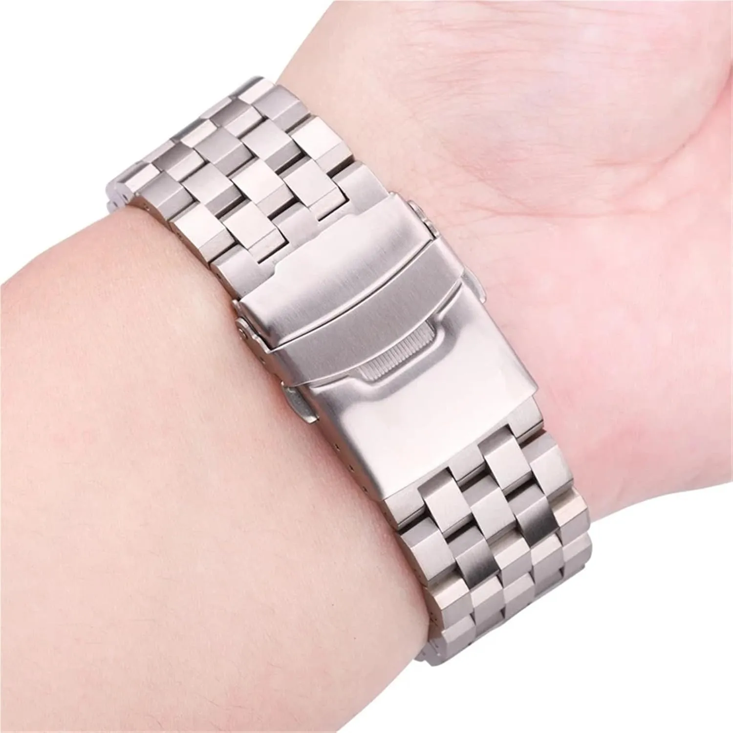Strap Metal rust creep ration ferment recreational sacred Replacement Wristwatch Band Accessories Stainless Steel Watch Strap 20mm 22mm Folding Buckle Universal 