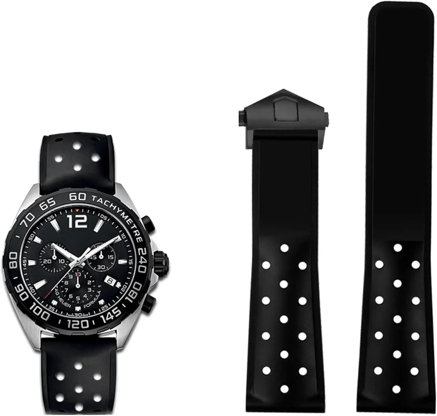 Strap Soft Rubber Folding Buckle 22mm Breathable Silicone Watchband for TAG heuer F1 CAZ201 reuse hammer patronage WAZ2113 CAZ1010 Series Watch 