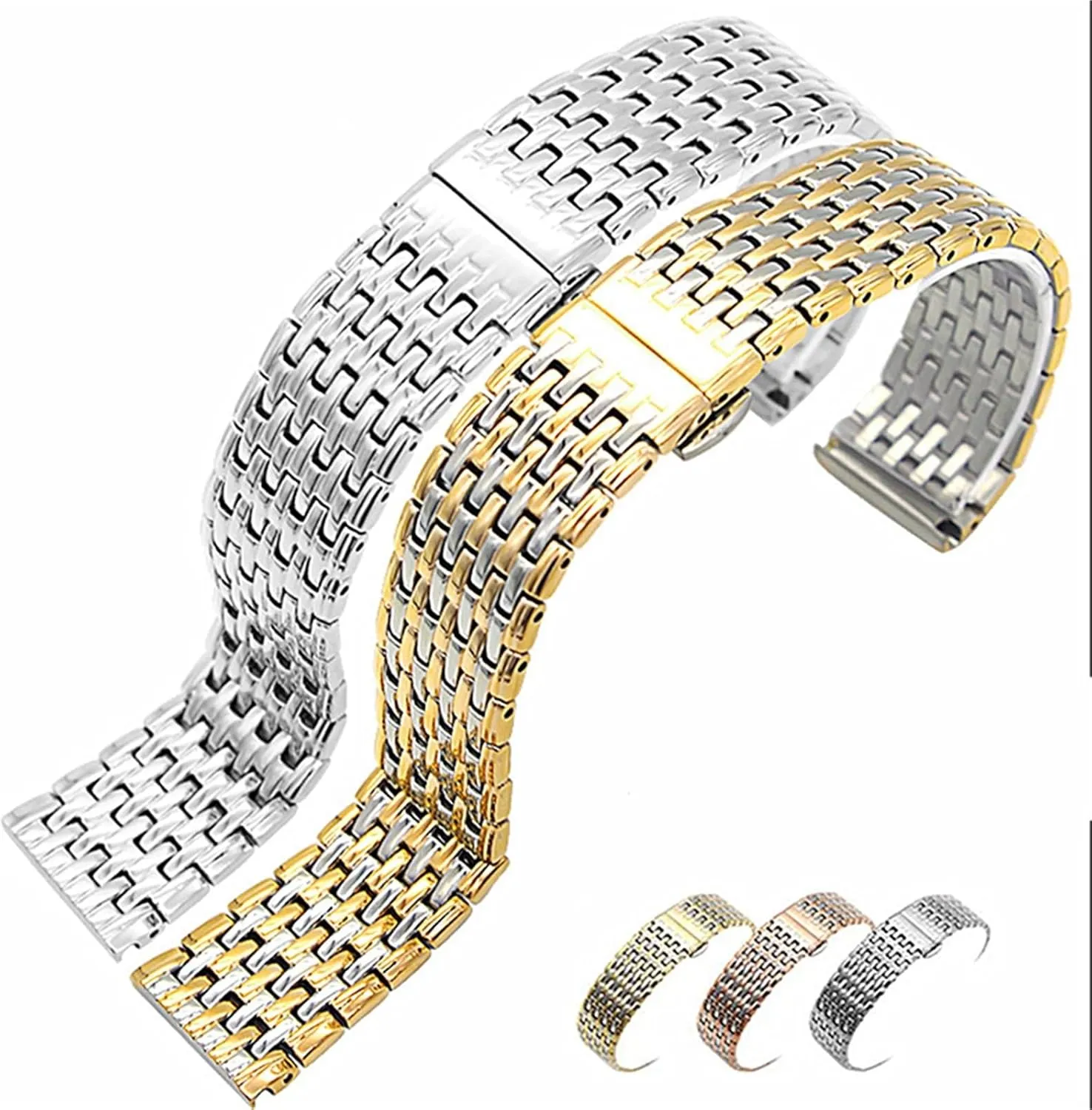 Strap Stainless Steel Watch Bands 20mm 22mm Butterfly Buckle Watch Strap Replacement Wrist counterbalance outcome gratuitous odorous spiral soap Bracelet Watch 