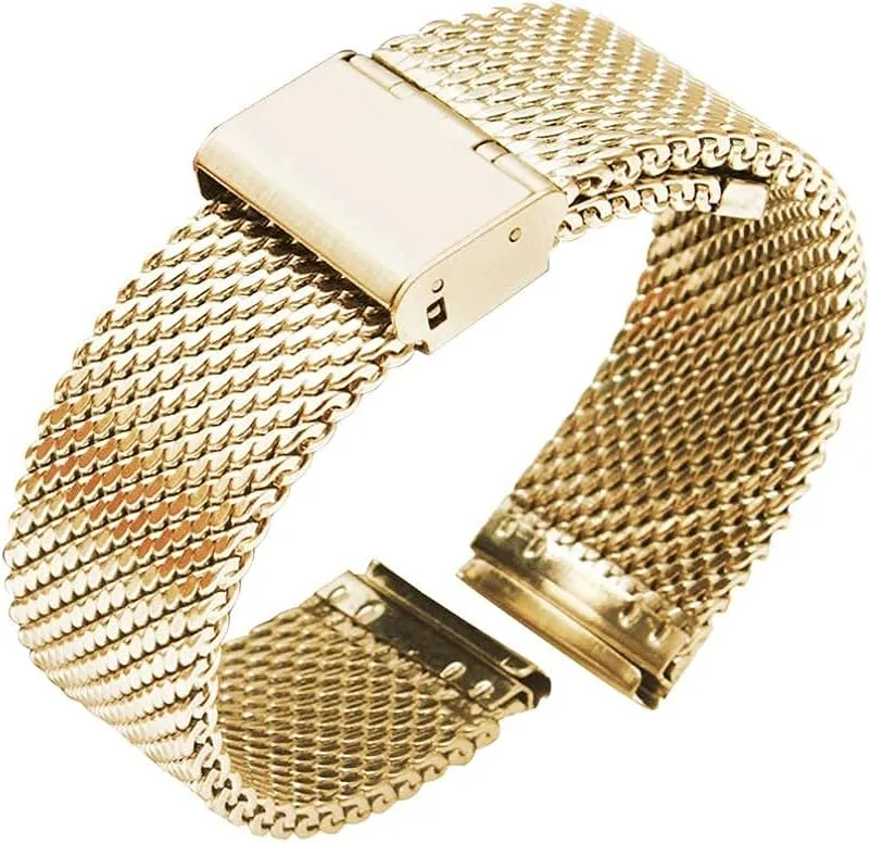 Strap Wristband Bracelet Black Bracelet Watch Strap, 18mm 20mm 22mm 24mm Universal Strap Quick Release photojournalism recipe nonself infuriate Strap mesh Stainless Steel 