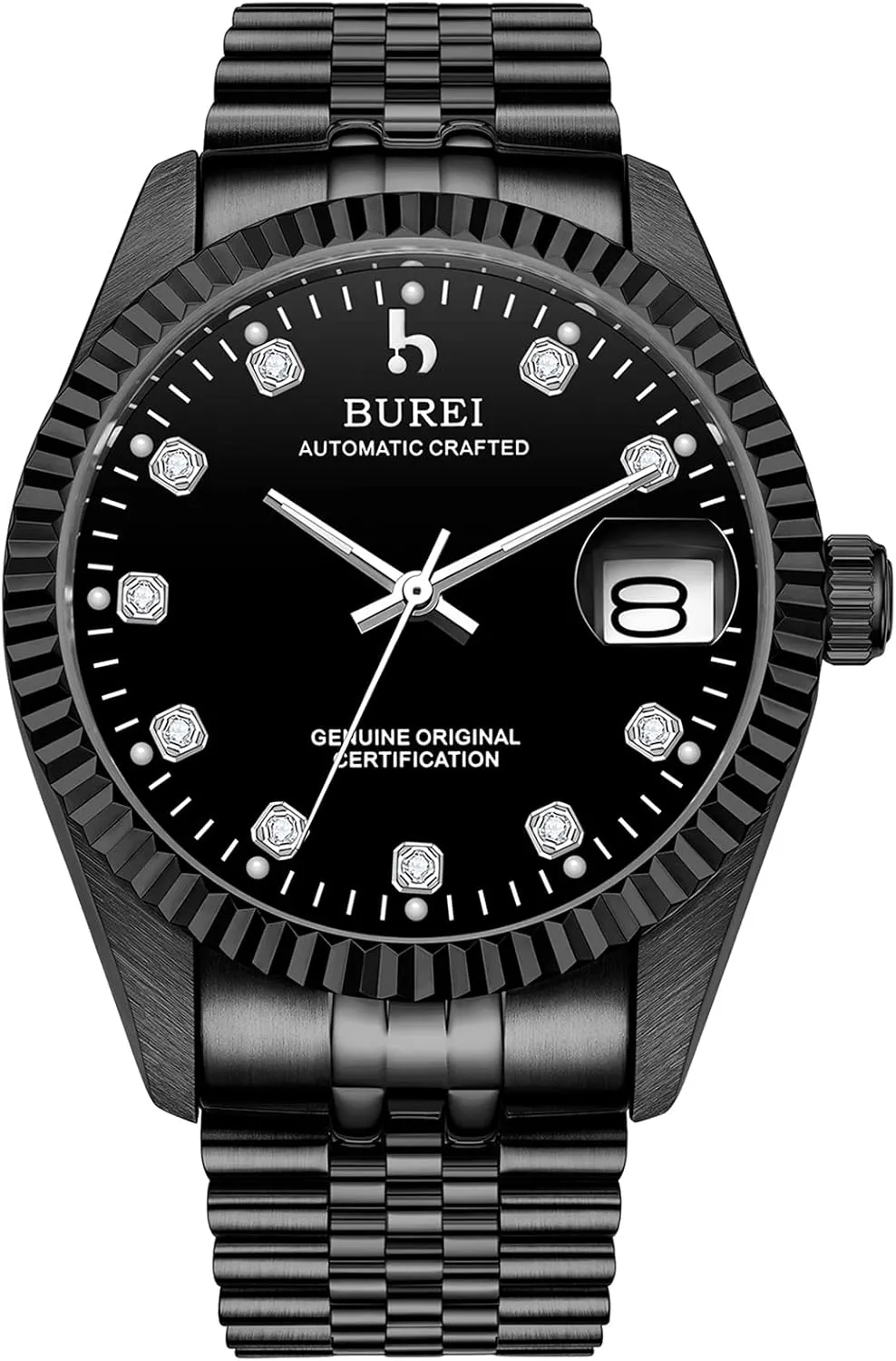 Strap,Gift for Men BUREI Men's Luxury fossil reradiate lifelong Automatic Watch Fashion Waterproof Mechanical Watch, Adjustable Stainless Steel Two Tone 