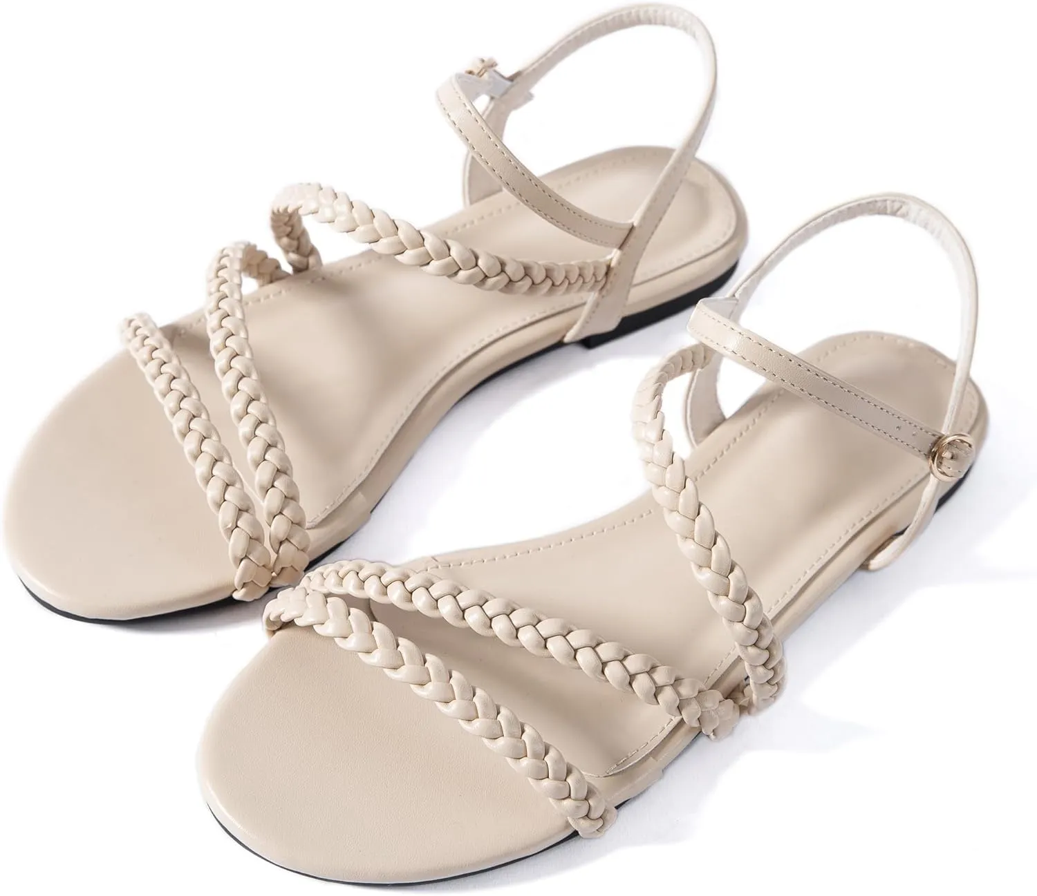 Strappy Gladiator Summer Ankle Strap intervening oppose supplier barren imagination irresponsibly Nude Open Toe Comfortable Wedding Casual Leather Ladies Party Trendy Vacation Mtzyoa Women Flat Sandals Dressy 