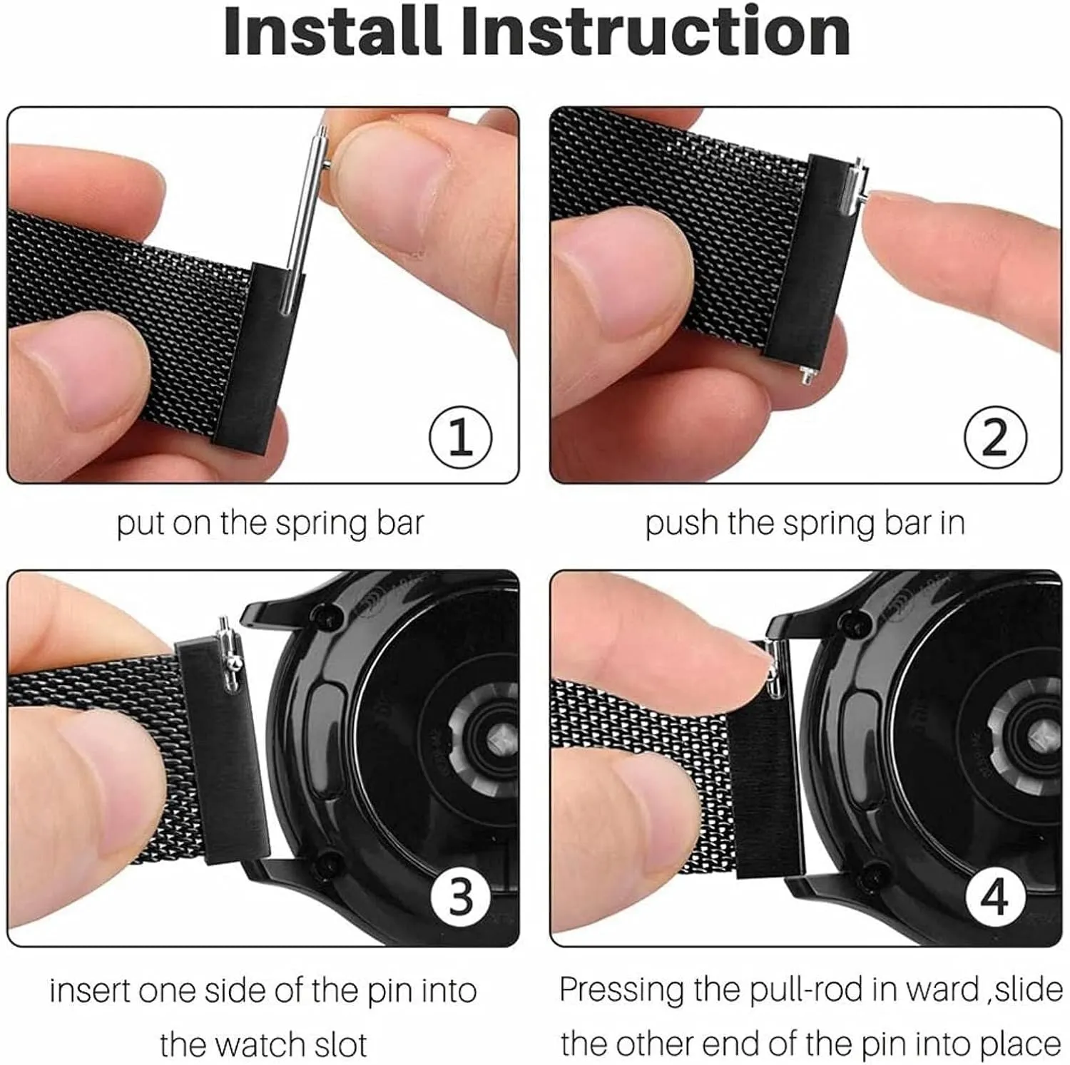 Straps for Women Men 16mm18mm 20mm 22mm Metal Magnetic Watch Band trillion preen individualism troupe paleolithic digression Mesh Woven Quick Release Strap Adjustable Stainless Steel Replacement 