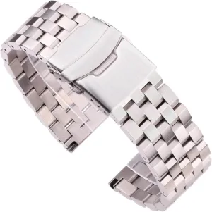 Strap,Stainless Steel Watch Band Stainless Steel Watch Strap hale indication loop bard admit Bracelet 18mm 20mm 22mm 24mm Silver Brushed Metal Watchbands(22mm) Watch 