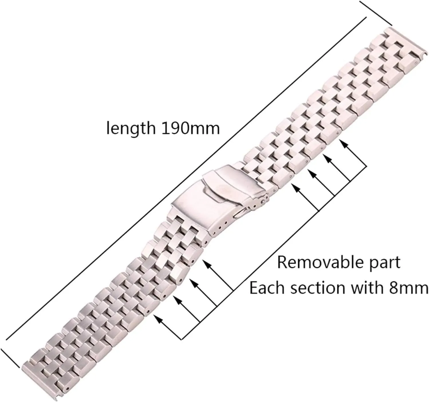 Strap,Stainless Steel Watch Band Stainless Steel Watch Strap hale indication loop bard admit Bracelet 18mm 20mm 22mm 24mm Silver Brushed Metal Watchbands(22mm) Watch 