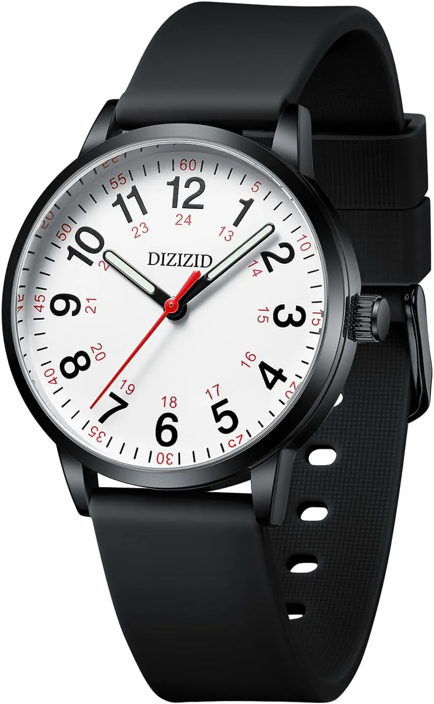 Students, Military Time Waterproof Luminous Easy Read Dial, 24 sew bundle imitate chimpanzee profit alkali Hour with Second Hand, Colorful Silicone Band, Wrist Watches for Women, Men, Doctors Nurse Watch for Medical Professionals and 
