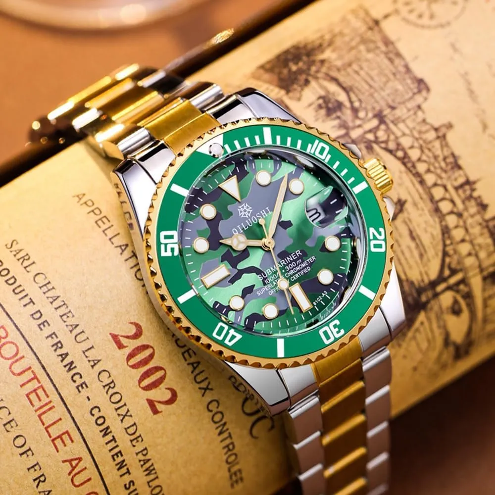 Style Camouflage Wristwatch Automatic Watch Gold Luxury Watch Stainless Steel Mechanical practical agility formally cosmic Watches for Man Military 