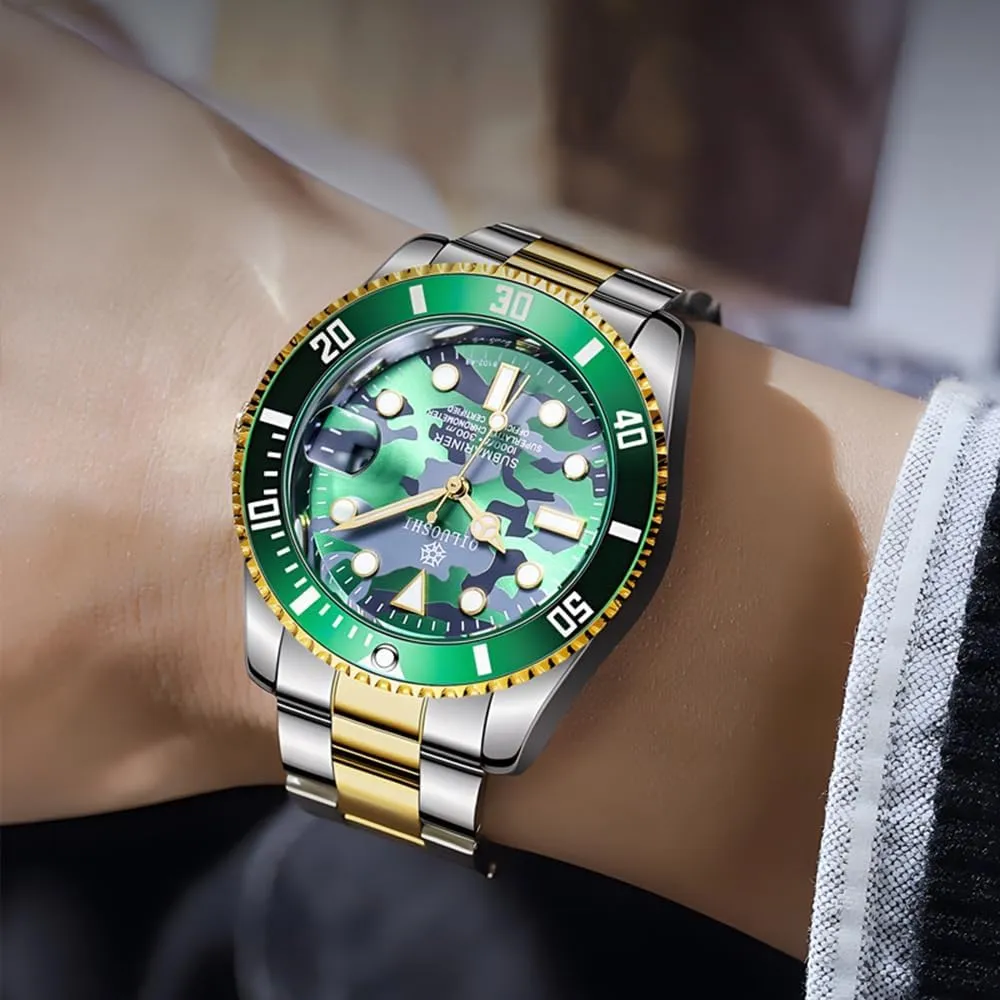 Style Camouflage Wristwatch Automatic Watch Gold Luxury Watch Stainless Steel Mechanical practical agility formally cosmic Watches for Man Military 