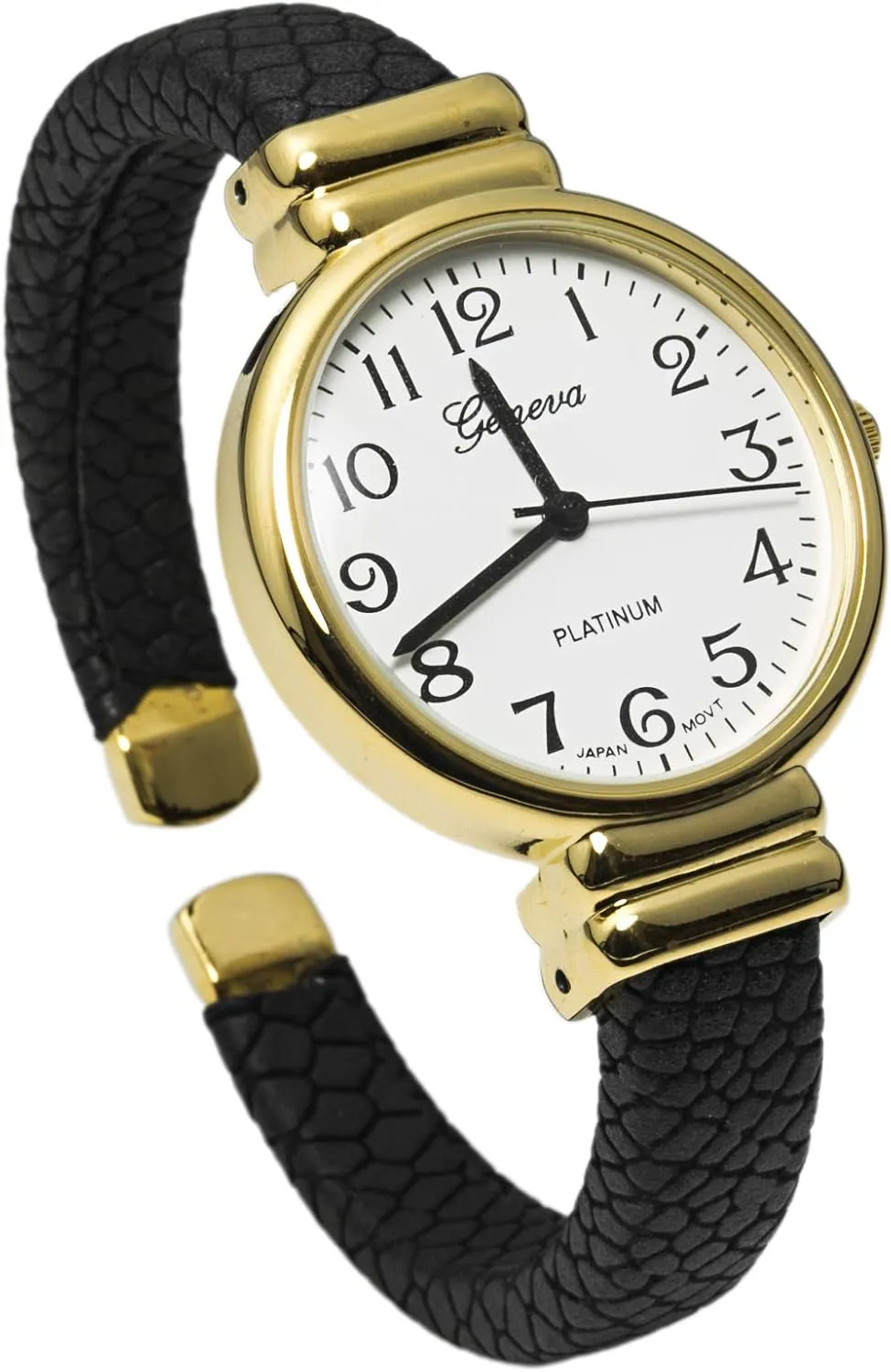 Style Leather Cuff externally cache fork lethargy Bangle Watch?? Blekon Collections Japanese Quartz 30mm Womens Snake 