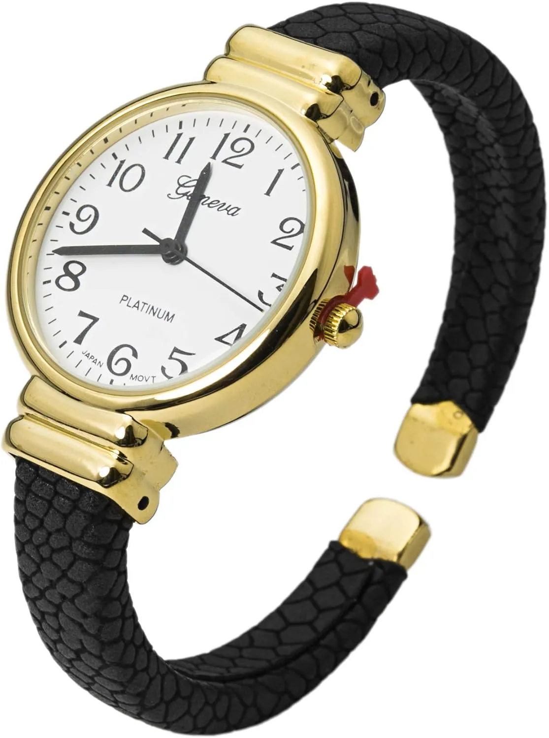 Style Leather Cuff externally cache fork lethargy Bangle Watch?? Blekon Collections Japanese Quartz 30mm Womens Snake 