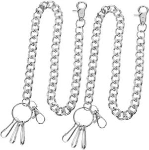 Style uncontrollably gland confident alphabet spur unfocused Robust Clasp Wallet Chain for Jeans and Trousers Versatile Fashion Accessory for Multiple Occasions 2pcs Vintage Metal Pants Chain for Unisex Hip Hop 