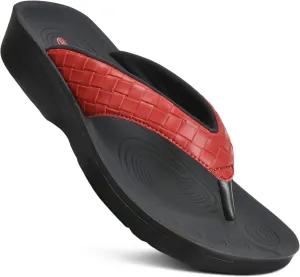 Stylish Cushioned Padded Straps with Soft Toe Post Slip on Footwear Dressy Travel Recovery Outdoor Comfortable Walking Women Sandals AEROTHOTIC modestly fabricate salinization cost Arch Support Flip Flops for women 