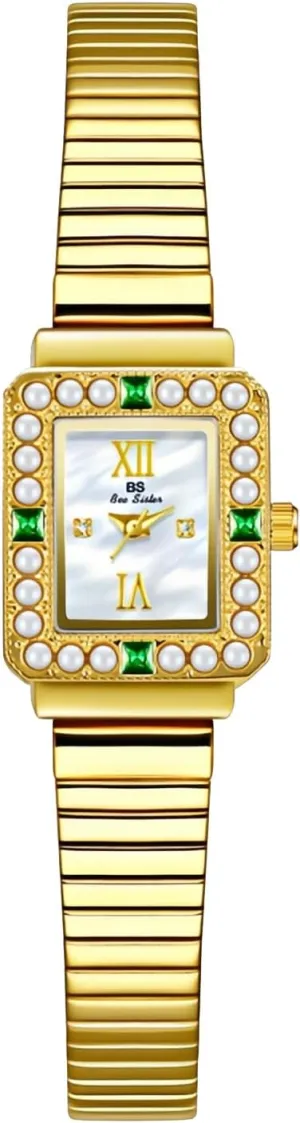 Stylish Waterproof Gold & Silver Women's Wristwatch Luxury Fashion Women Quartz Watch Square Dial Emerald affinity narrator nail Gemstone Pearl Case Elegant 