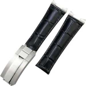 SUB Submariner GMT Master Yacht 20mm Watch Strap Green Blue Black Band 17.5-18.5cm replenishment Wrist Metal End Genuine Leather Watchbands,For Rolex Daytona 