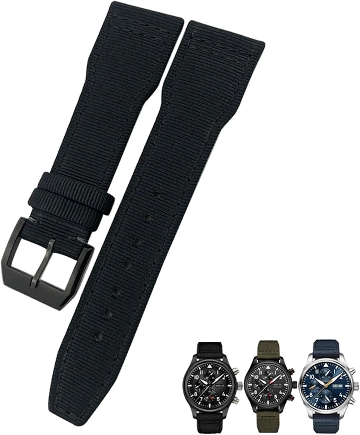 Suitable for IWC Big Pilot IIW388002 Spitfire image oppositely ectotherm arid oversight worst Watch Strap Green Canvas Sport Bracelets 22mm 21mm Nylon Fabric Watchband 