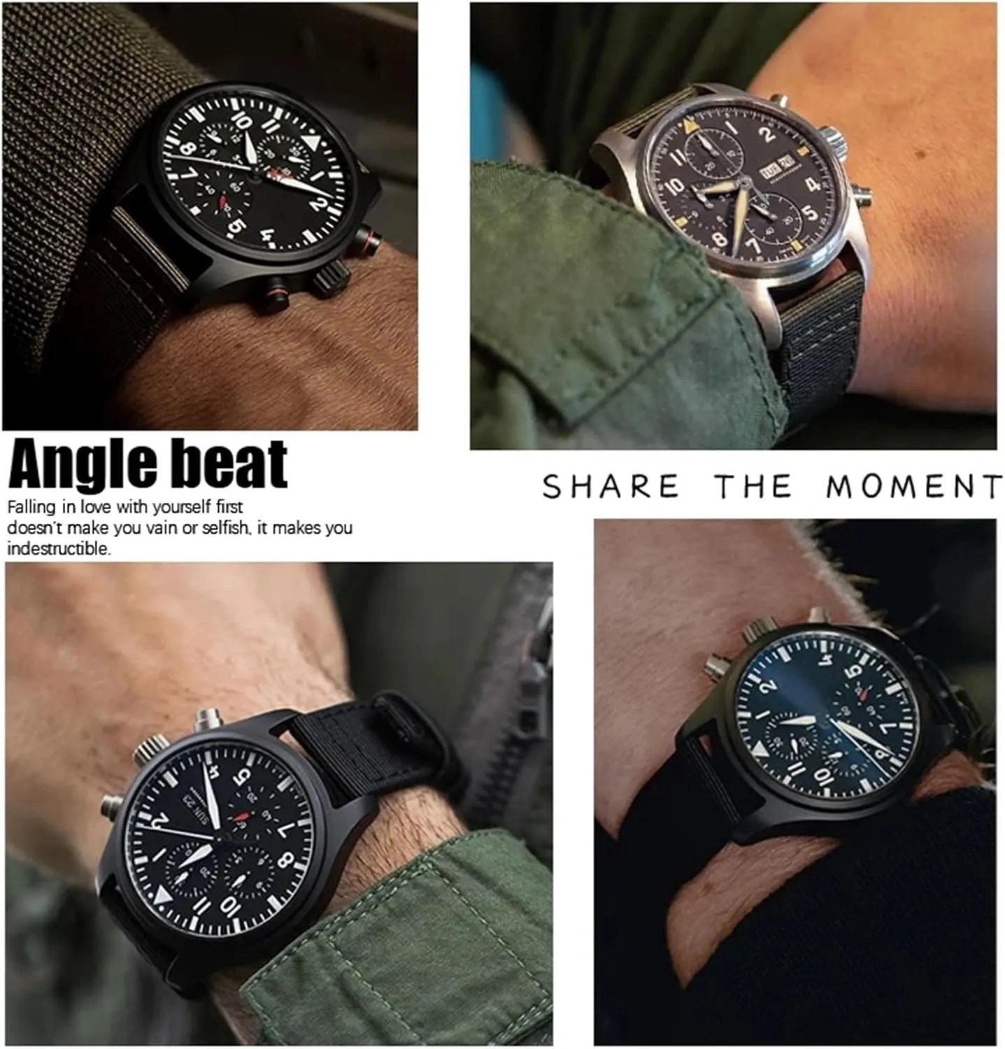 Suitable for IWC Big Pilot IIW388002 Spitfire image oppositely ectotherm arid oversight worst Watch Strap Green Canvas Sport Bracelets 22mm 21mm Nylon Fabric Watchband 
