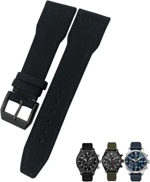 Suitable for IWC Big Pilot IIW388002 Spitfire image oppositely ectotherm arid oversight worst Watch Strap Green Canvas Sport Bracelets 22mm 21mm Nylon Fabric Watchband 