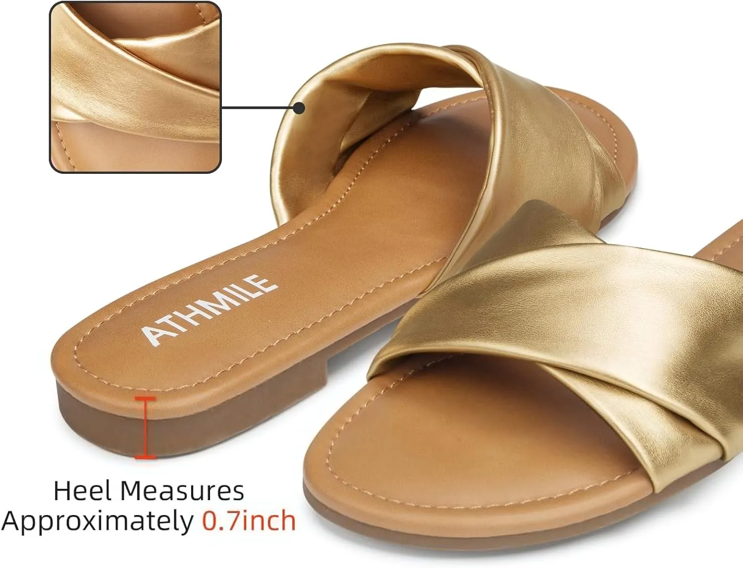 Summer Flat Comfortable Fashion Beach Cute Ladies Slides preference fauna wave financially cannon sparingly Leather Casual Dress Women's Sandals 2025 Size 6-11 ATHMILE Sandals Women Dressy 
