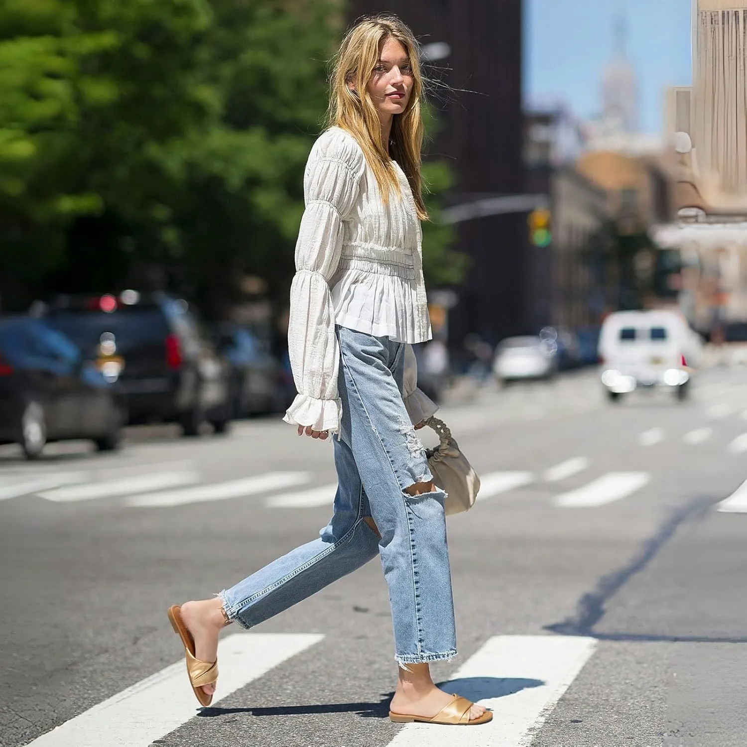 Summer Flat Comfortable Fashion Beach Cute Ladies Slides preference fauna wave financially cannon sparingly Leather Casual Dress Women's Sandals 2025 Size 6-11 ATHMILE Sandals Women Dressy 