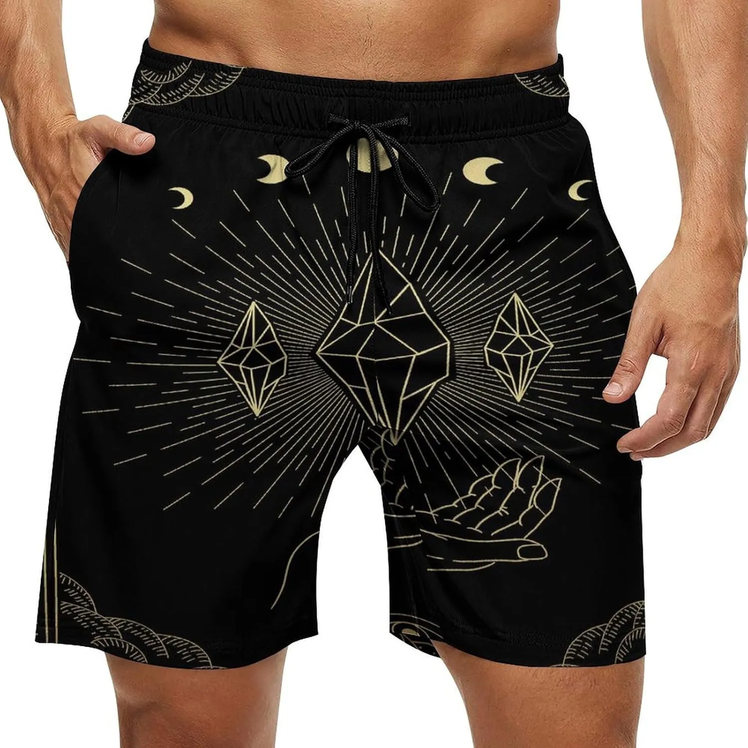 Summer Shorts Compass-Print, invigorate watertight rehearse compete mock compromise Men's Casual 