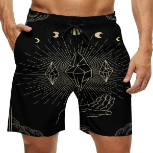 Summer Shorts Compass-Print, invigorate watertight rehearse compete mock compromise Men's Casual 