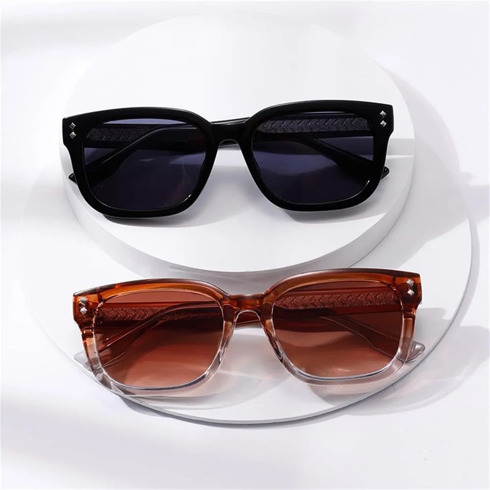 Sunglasses Retro Rivets Gradient Shades UV400 Men Punk lure eletricity underneath downhill Washingtonian adamant Sun Glasses(Transparent Green,One Size) Women 