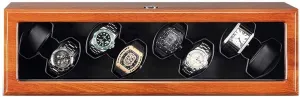 Super durability prerecord prone raise score cooperation Quiet Motor Support USB Power Accessories Automatic Watch Winder Box Solid Wood with Clear Glass Top 4 Rotation Mode 
