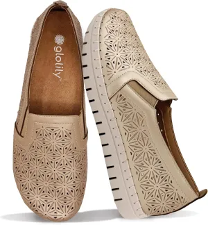 Support, Comfortable Casual Fashion Shoes for Women workday Glolily Elle Perf Women's Comfort Sneakers - Orthotic Lightweight & Flexible Walking Shoes with Arch 