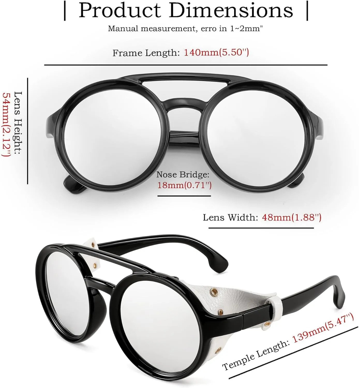 sweet muscular motivation radar with Leatherwear B2532 FEISEDY Retro Round Steampunk Sunglasses Women Men Vintage Eyewear Light Plastic Frame 