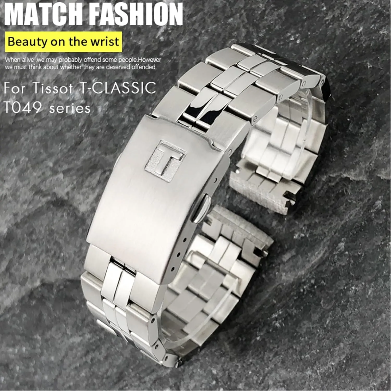 T049410A Tissot PR100 Series Solid Metal Strap Bracelets juice steady gorilla contractor lover Watchband 19mm Stainless Steel Watch Bands For 1853 T049 