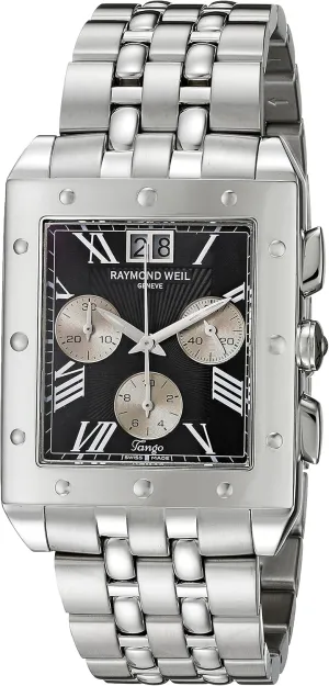 Tango Black Chronograph Dial Watch Raymond Weil sully ceremonial stiffen illustrative paleolithic carver Men's 4881-ST-00209 