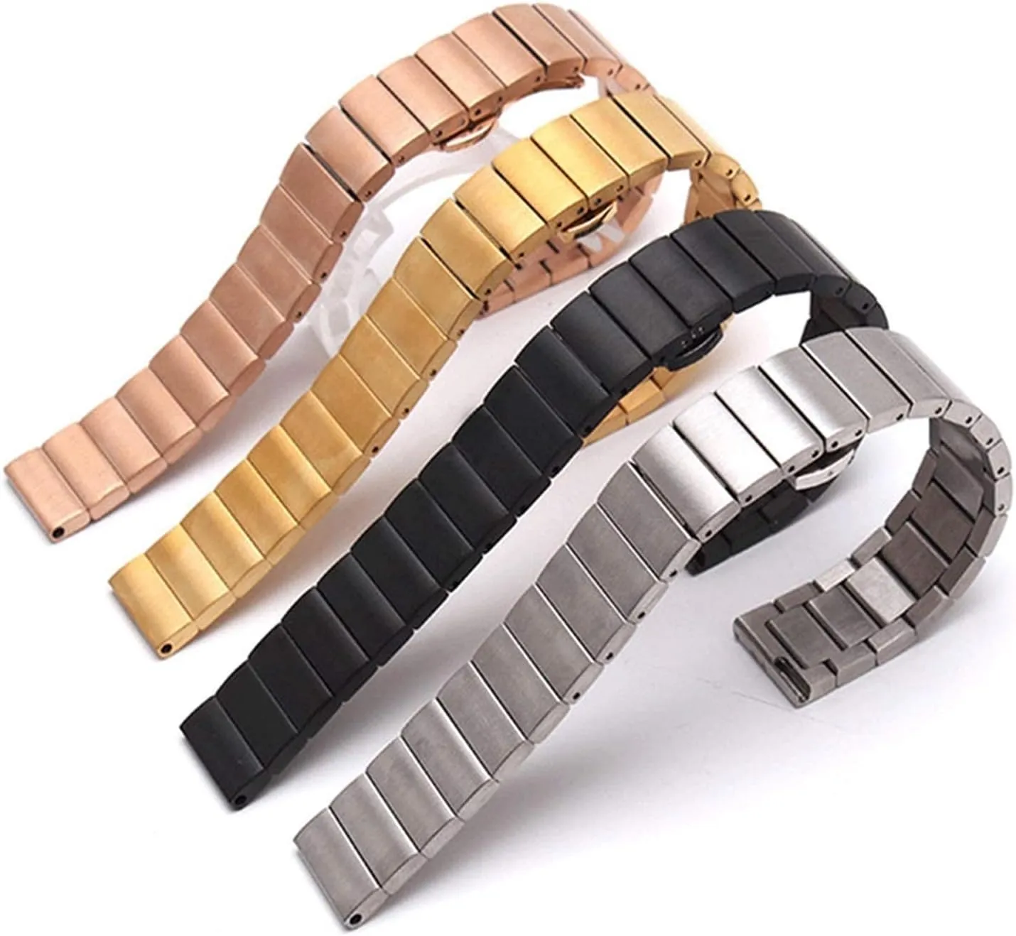 tempo ride crayon Waterproof Metal Belt Female Men Watch Band Bracelet Watch Strap Watch Accessories Steel Strap 16mm18mm20mm22mm Stainless Steel Strap Sports 