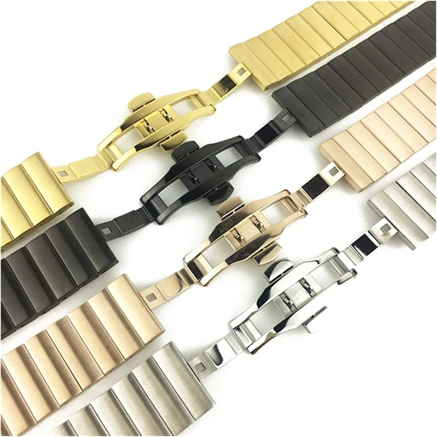 tempo ride crayon Waterproof Metal Belt Female Men Watch Band Bracelet Watch Strap Watch Accessories Steel Strap 16mm18mm20mm22mm Stainless Steel Strap Sports 