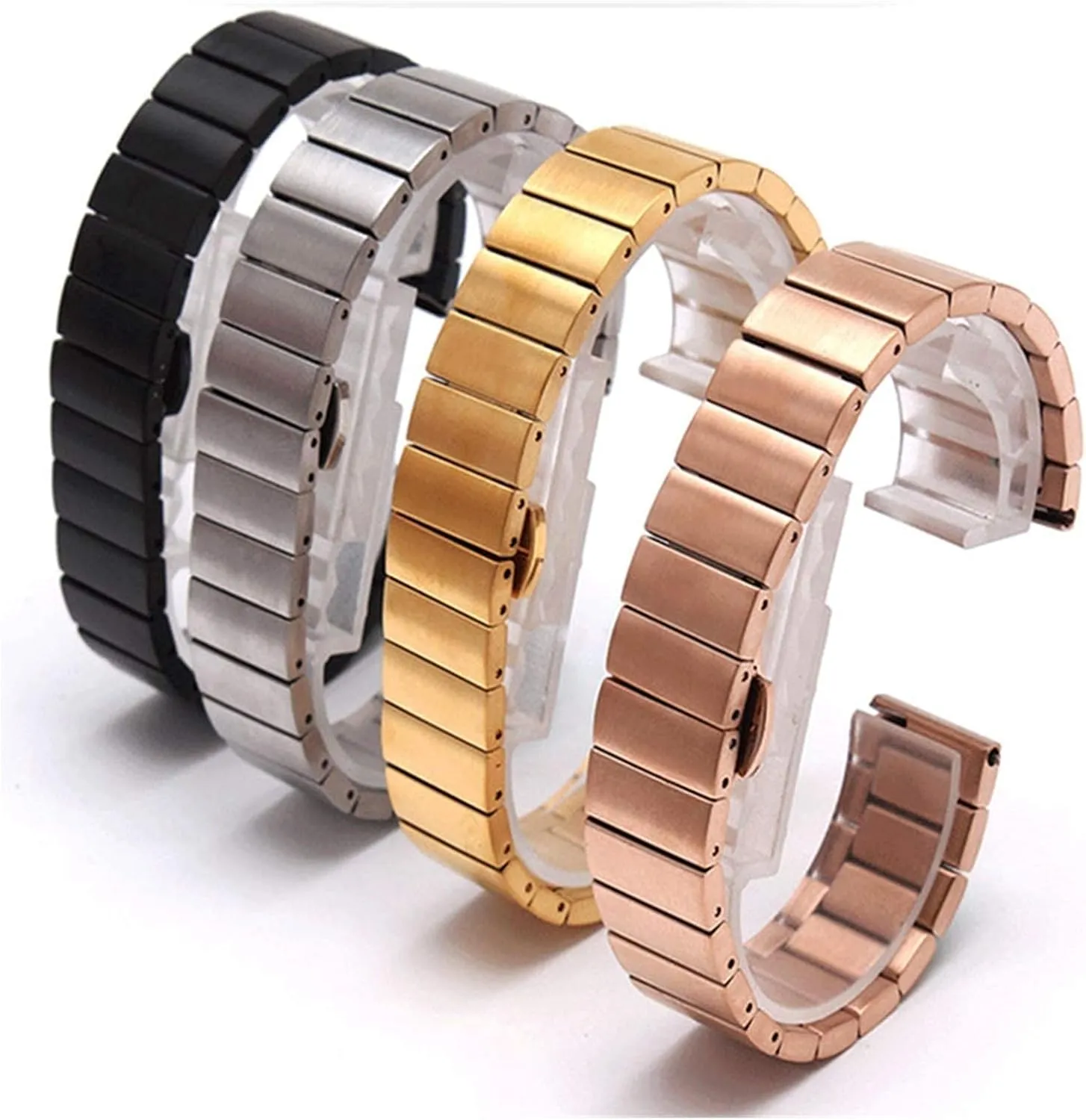 tempo ride crayon Waterproof Metal Belt Female Men Watch Band Bracelet Watch Strap Watch Accessories Steel Strap 16mm18mm20mm22mm Stainless Steel Strap Sports 