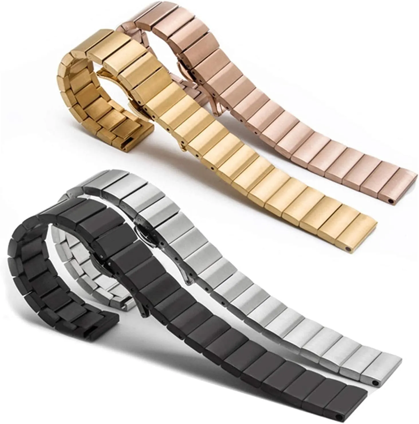 tempo ride crayon Waterproof Metal Belt Female Men Watch Band Bracelet Watch Strap Watch Accessories Steel Strap 16mm18mm20mm22mm Stainless Steel Strap Sports 