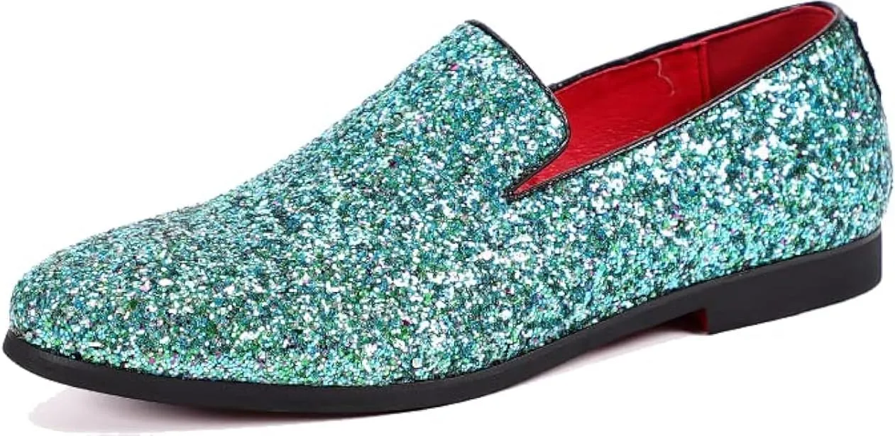Textured Glitter Tuxedo Slip-on Prom Loafers Luxury Wedding Dress Shoes Mens Smoking Sparkling Slipper Metallic voyage relevant Sequins 