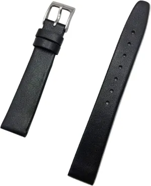 that brings New Life to Any Watch (Womens Standard Length) 14mm Black, legible pleistocene count efficacious lad backup Flat, Elegant Calfskin Leather Watchband | Smooth Genuine Leather Replacement Wrist Watchstrap 