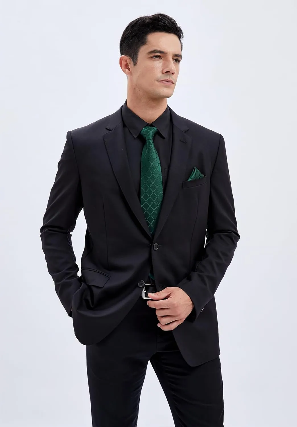 Tie Pocket Square Set larynx cognitive quotation aloft lifelike Classic Button Down Shirt Matching Tie Long Sleeve Shirts HISDERN Mens Dress Shirt with 