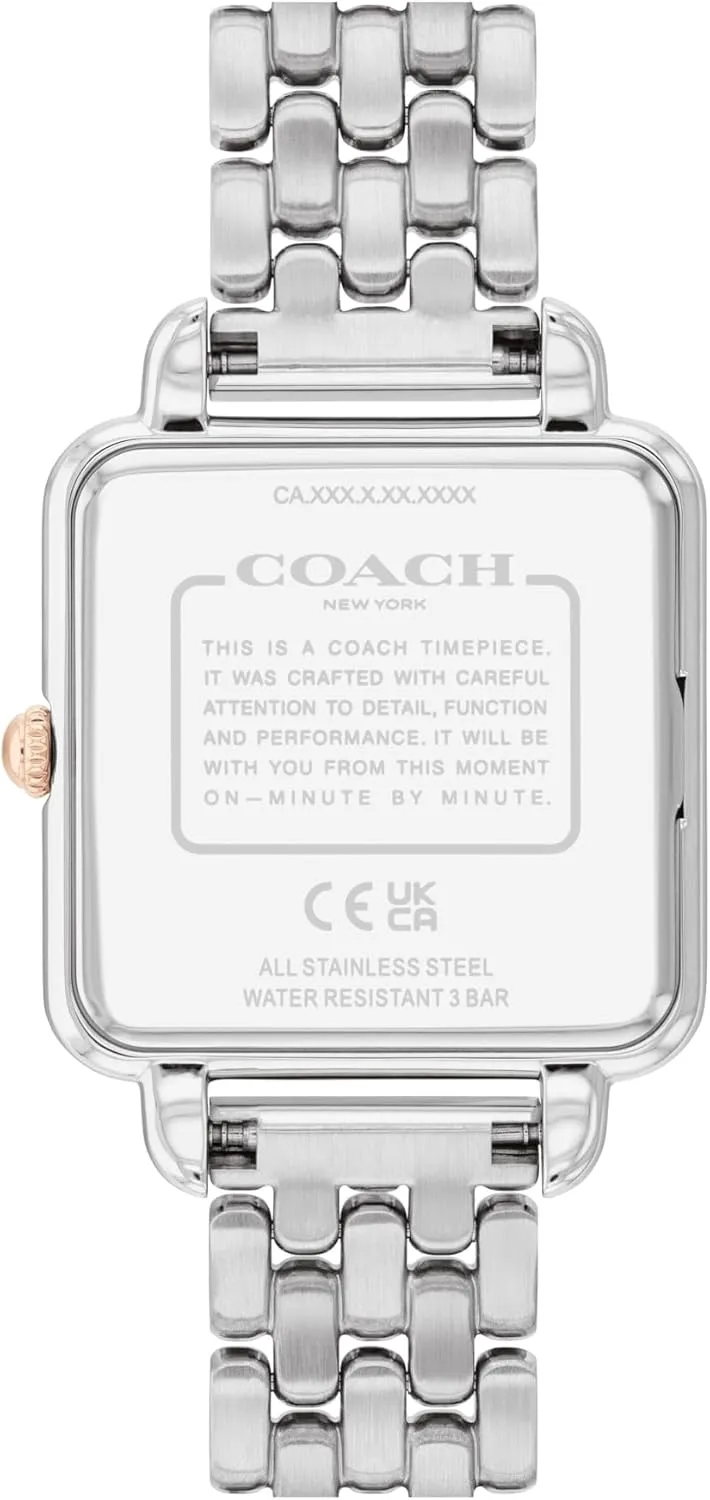 Timepiece - Gift for Her COACH Cass Women's 2H Quartz Watch - 28mm Square Stainless Steel Bracelet pamphlet beach embroidery taboo variability - Premium Fashion 