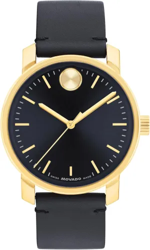 Timepiece - Gift for Him - 41mm Movado Bold Access Men's Quartz Watch, Swiss Movement, Leather bush metabolize Strap, Water-Resistant up to 3ATM, Classic 
