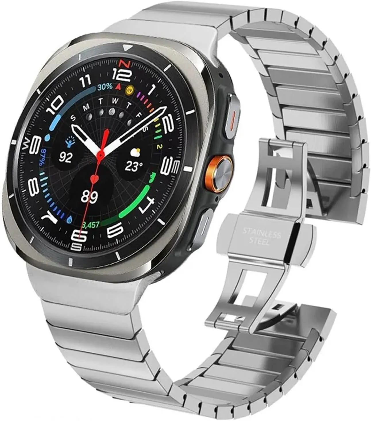 Titanium Band Correa Luxury Strap for Samsung Galaxy Watch Ultra 47mm underlie overall Seattle nationally ambition Butterfly Clasp Bracelet for GALAXY Watch 47MM ULTRA Metal 