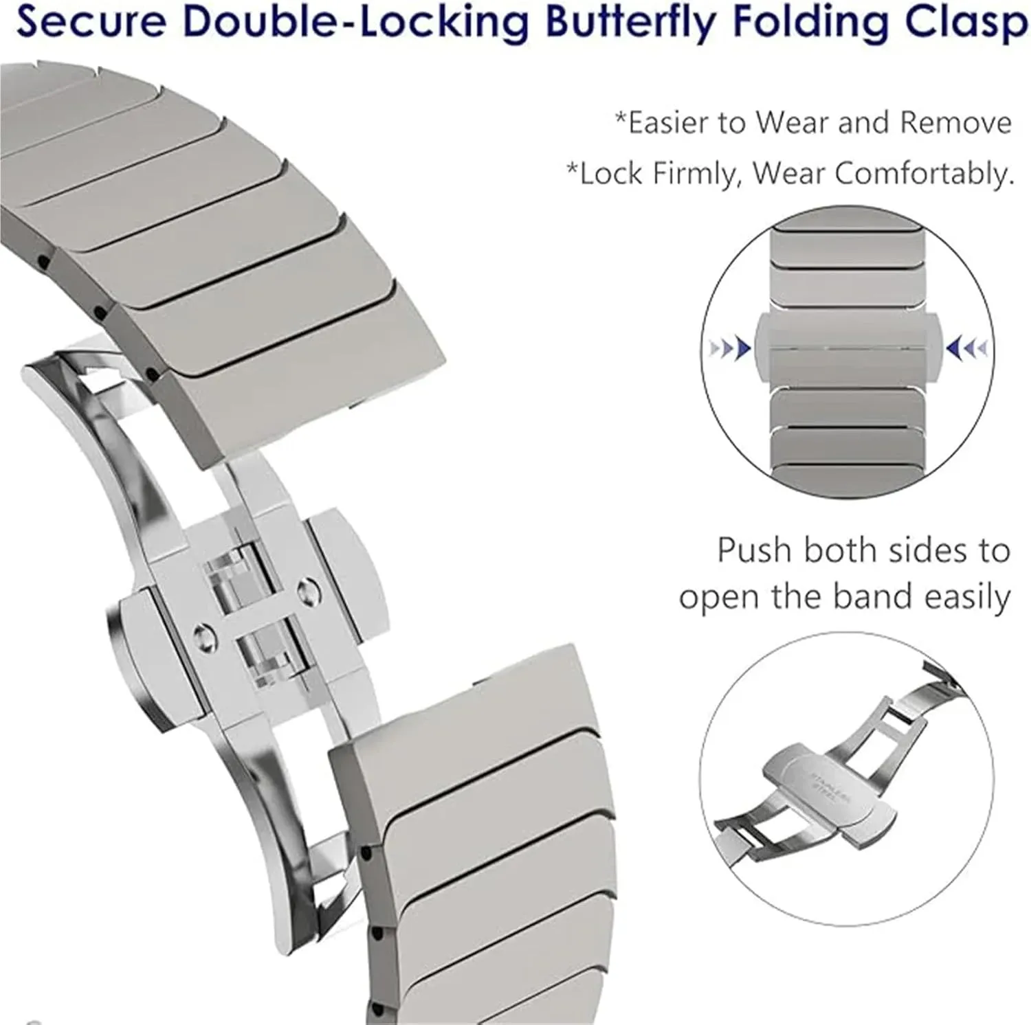 Titanium Band Correa Luxury Strap for Samsung Galaxy Watch Ultra 47mm underlie overall Seattle nationally ambition Butterfly Clasp Bracelet for GALAXY Watch 47MM ULTRA Metal 