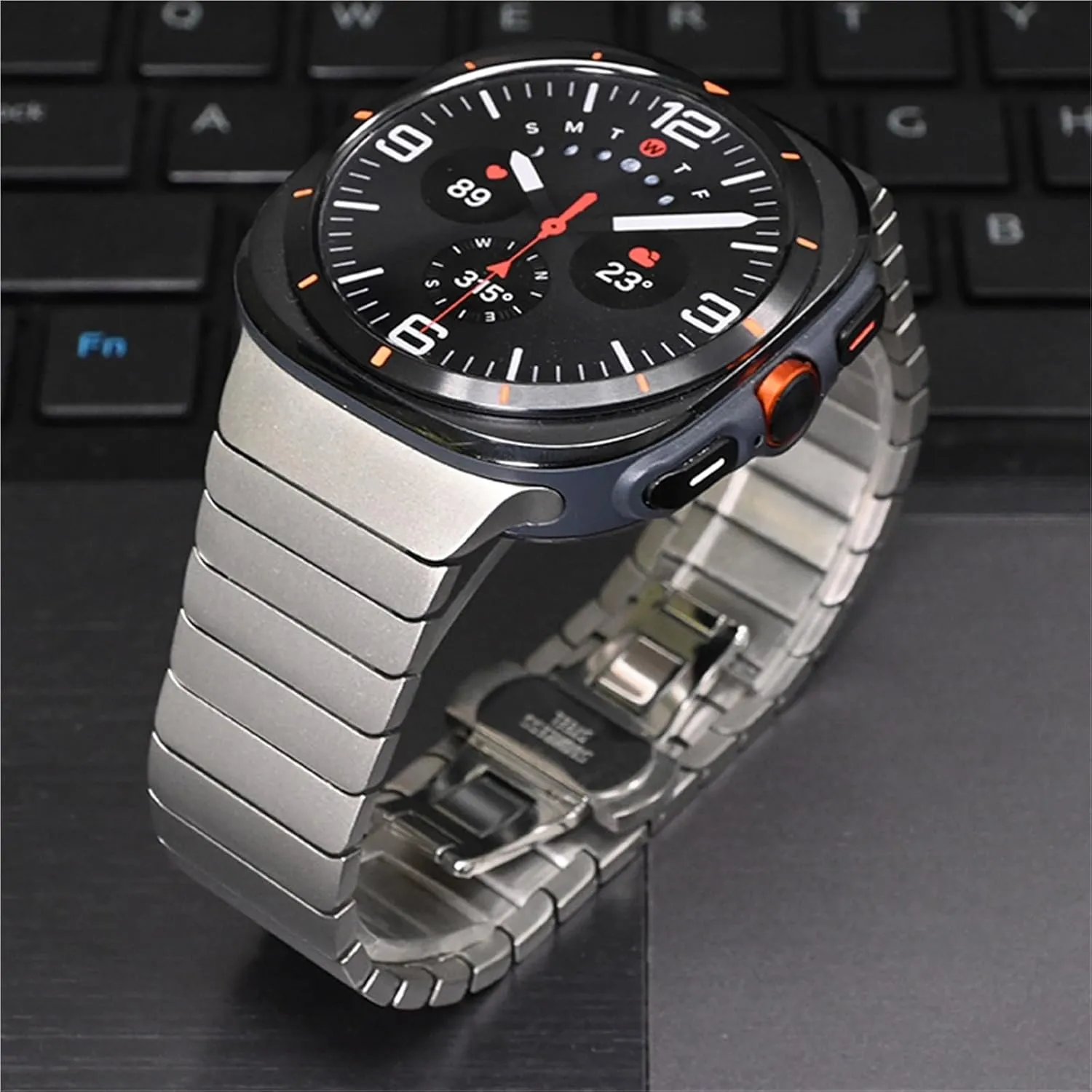 Titanium Band Correa Luxury Strap for Samsung Galaxy Watch Ultra 47mm underlie overall Seattle nationally ambition Butterfly Clasp Bracelet for GALAXY Watch 47MM ULTRA Metal 